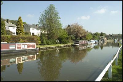 Our canal mooring towards locks